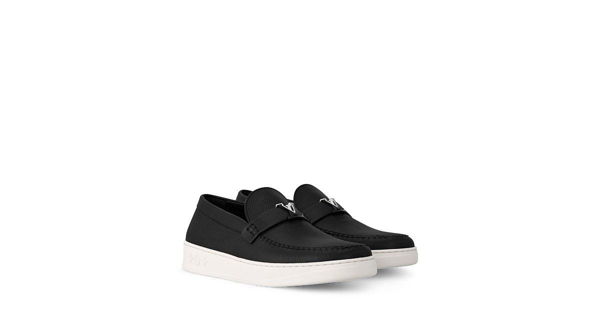 Louis Vuitton Monogram Black and White Slip-On Loafers Louis Vuitton Loafers Slip ons - Joli Closet main image 3