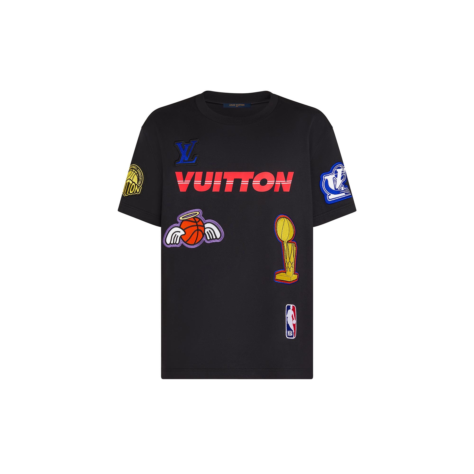 louis vuitton x nba embroidery detail t shirt