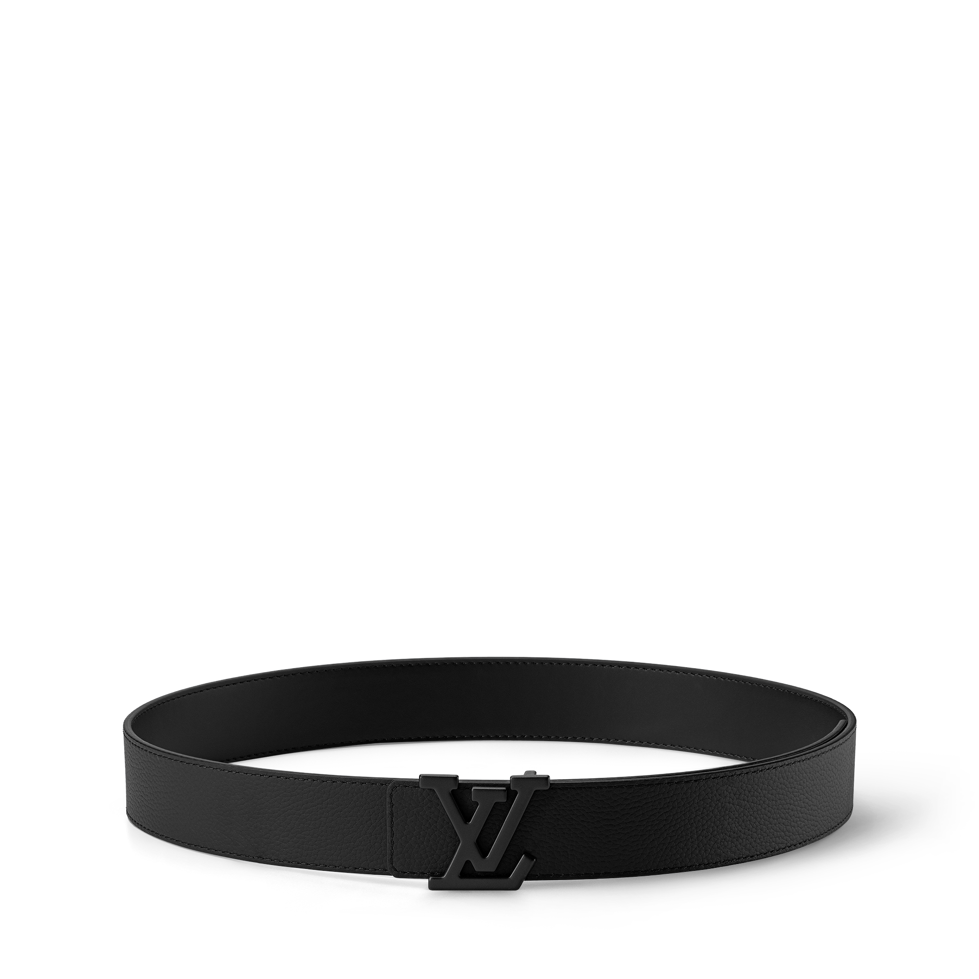 LOUIS VUITTON ブラックレザーバングル LV Aerogram 35MM Belt Other 