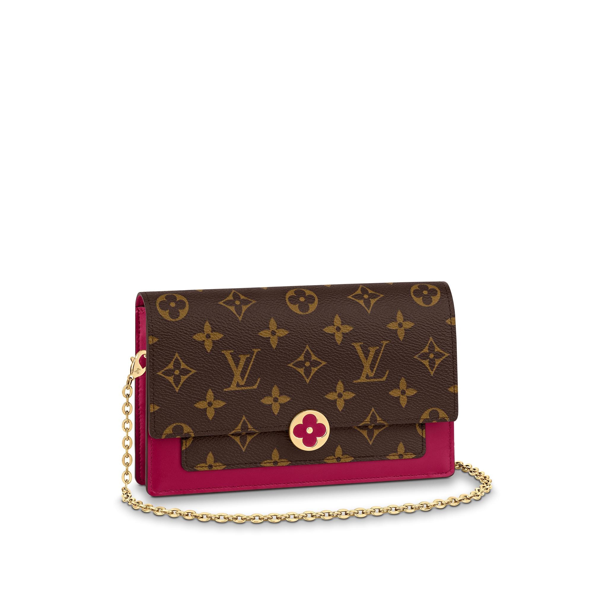 lv flore chain wallet
