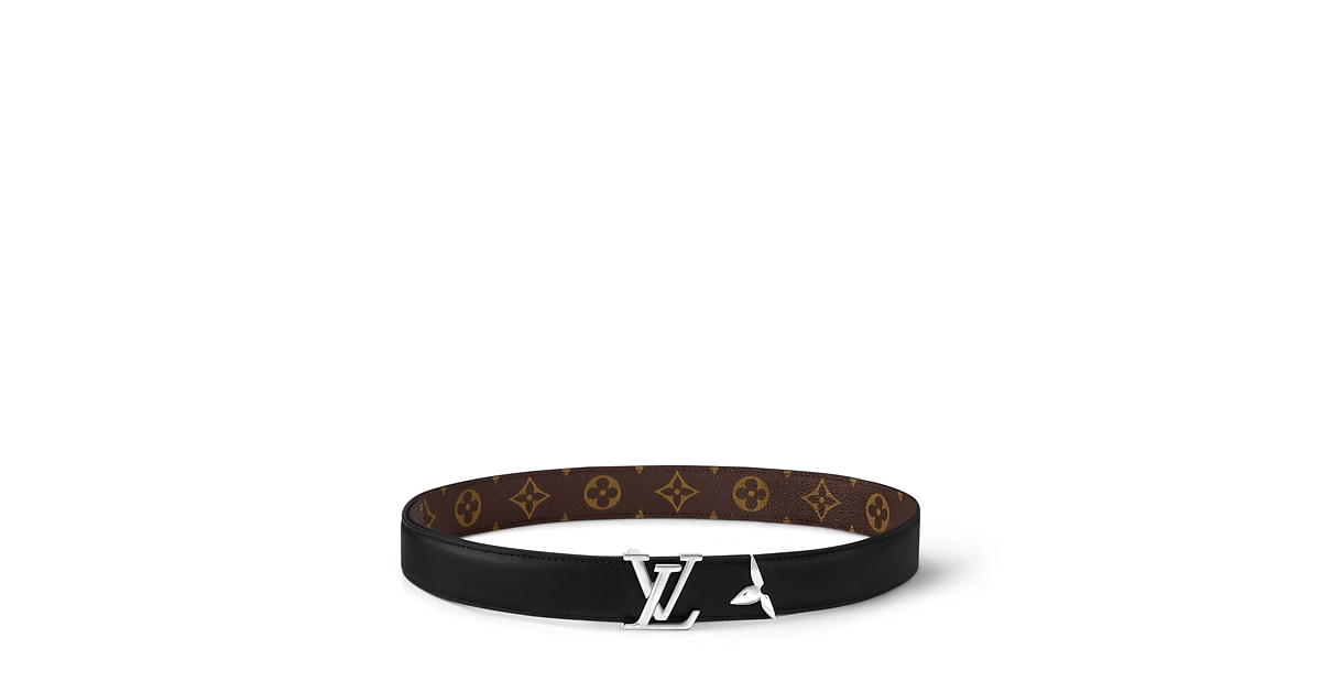 Grade A H18787 Louis Vuitton black logo smooth buckle belt 108*4cm worn Louis Vuitton Monogram Eclipse Rainbow Logo Belt – Savonches main image 3