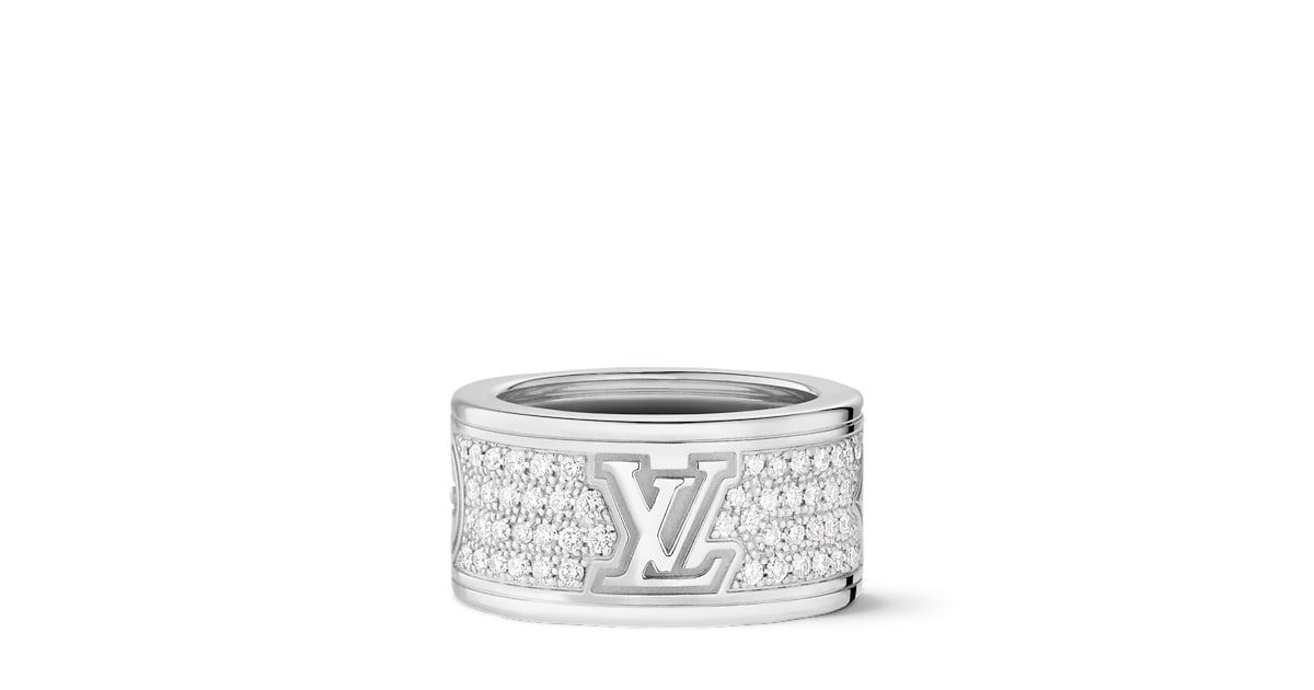 Les Gastons Vuitton Large Ring, White Gold and Diamonds 