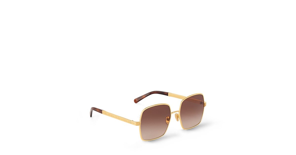 Oversized Square Sunglasses in Brown Gradient with Gold LV Accents Louis Vuitton Tortoiseshell My Monogram Square Sunglasses main image 2