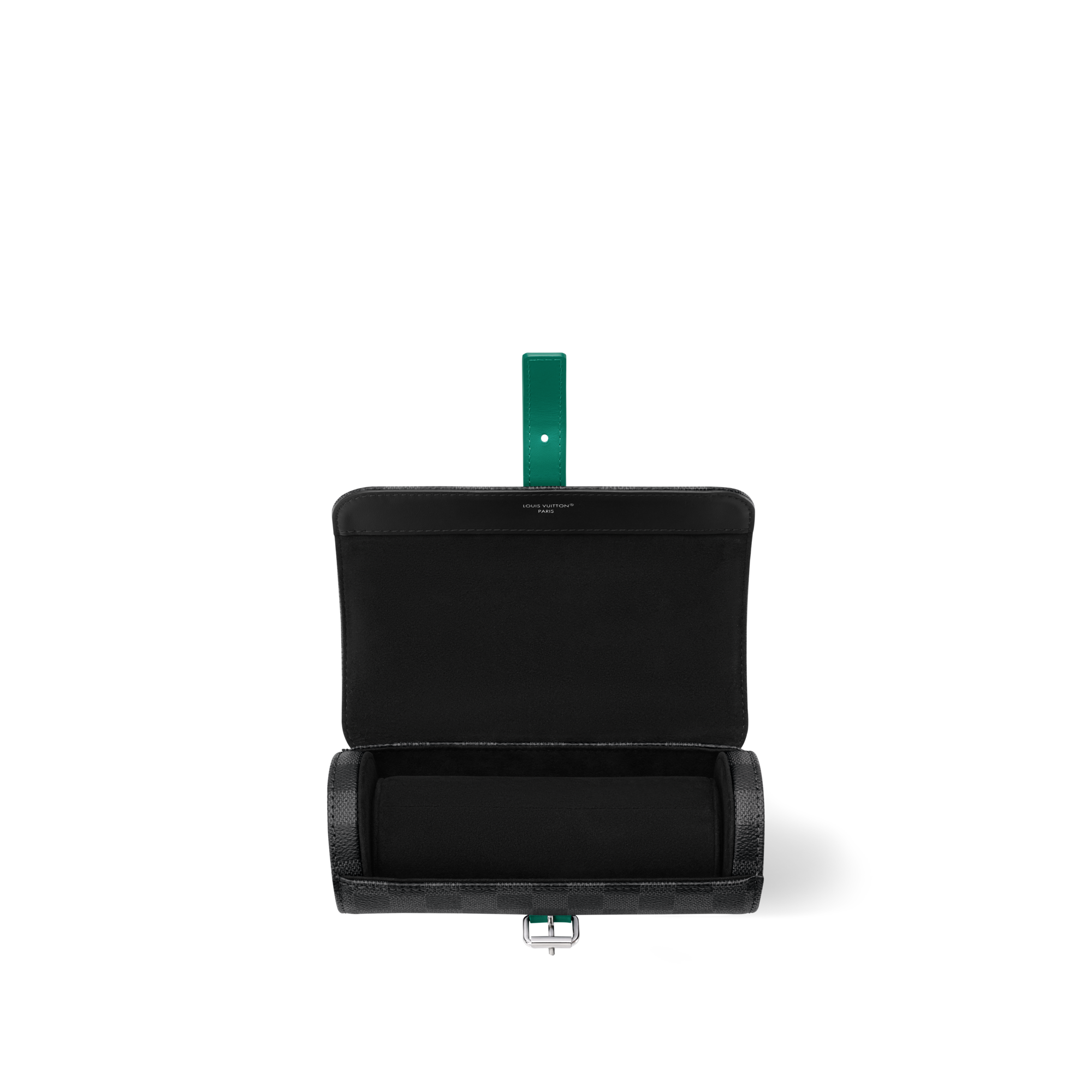 3 Watch Case Damier Graphite Canvas in Men