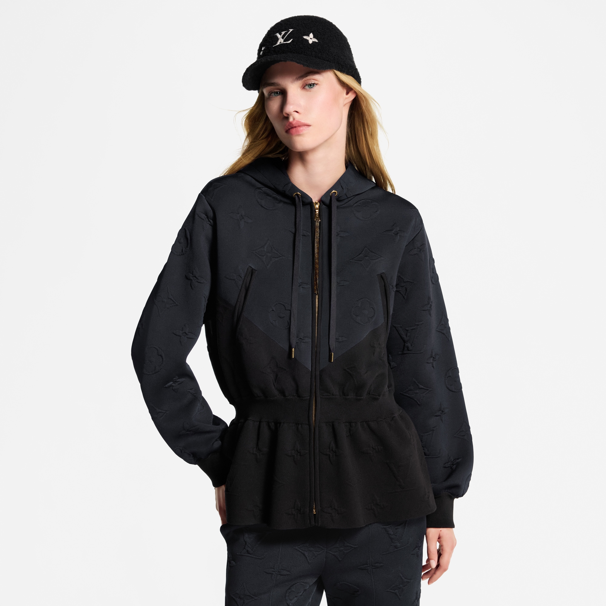 3D Monogram Peplum Hoodie  in Women