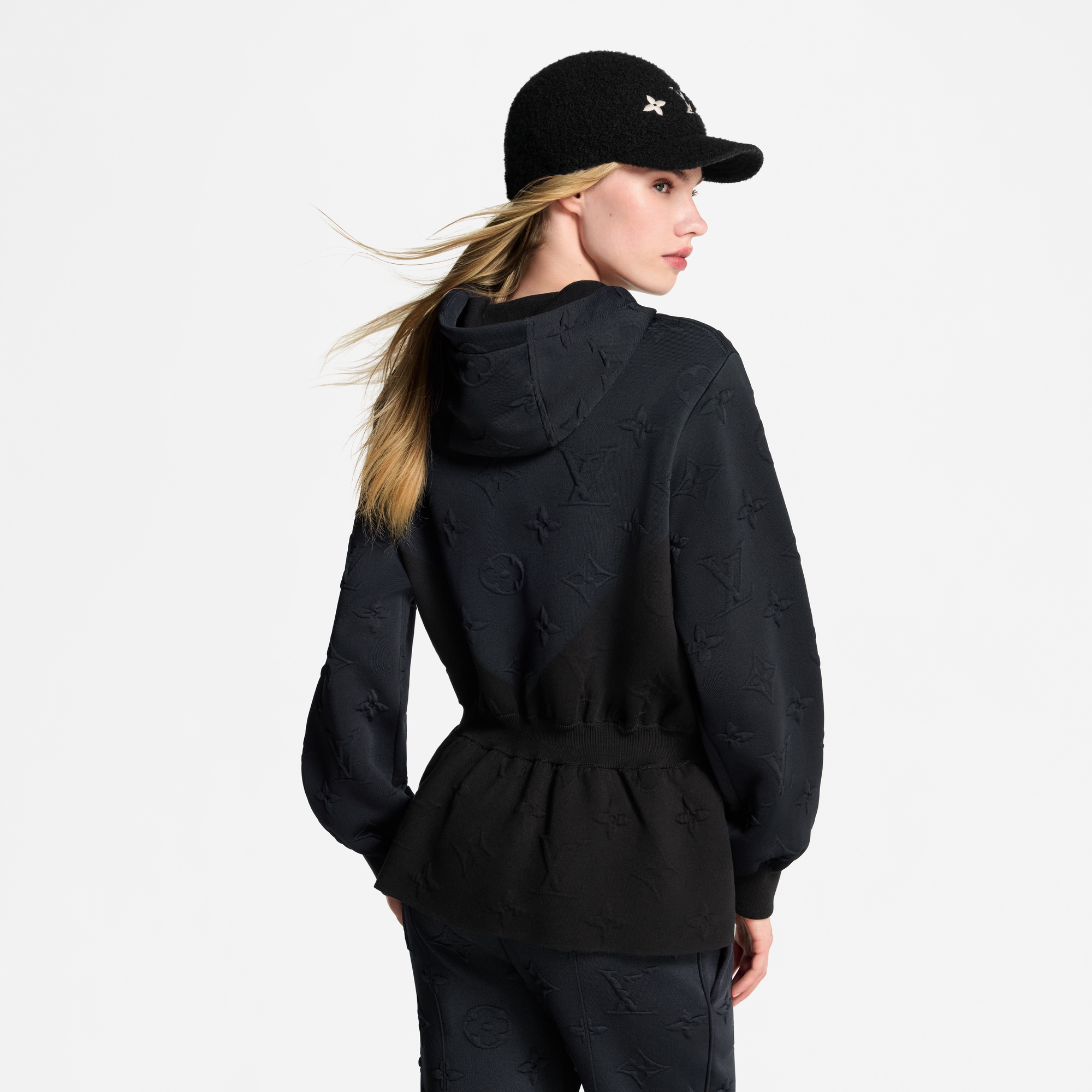 3D Monogram Peplum Hoodie  in Women