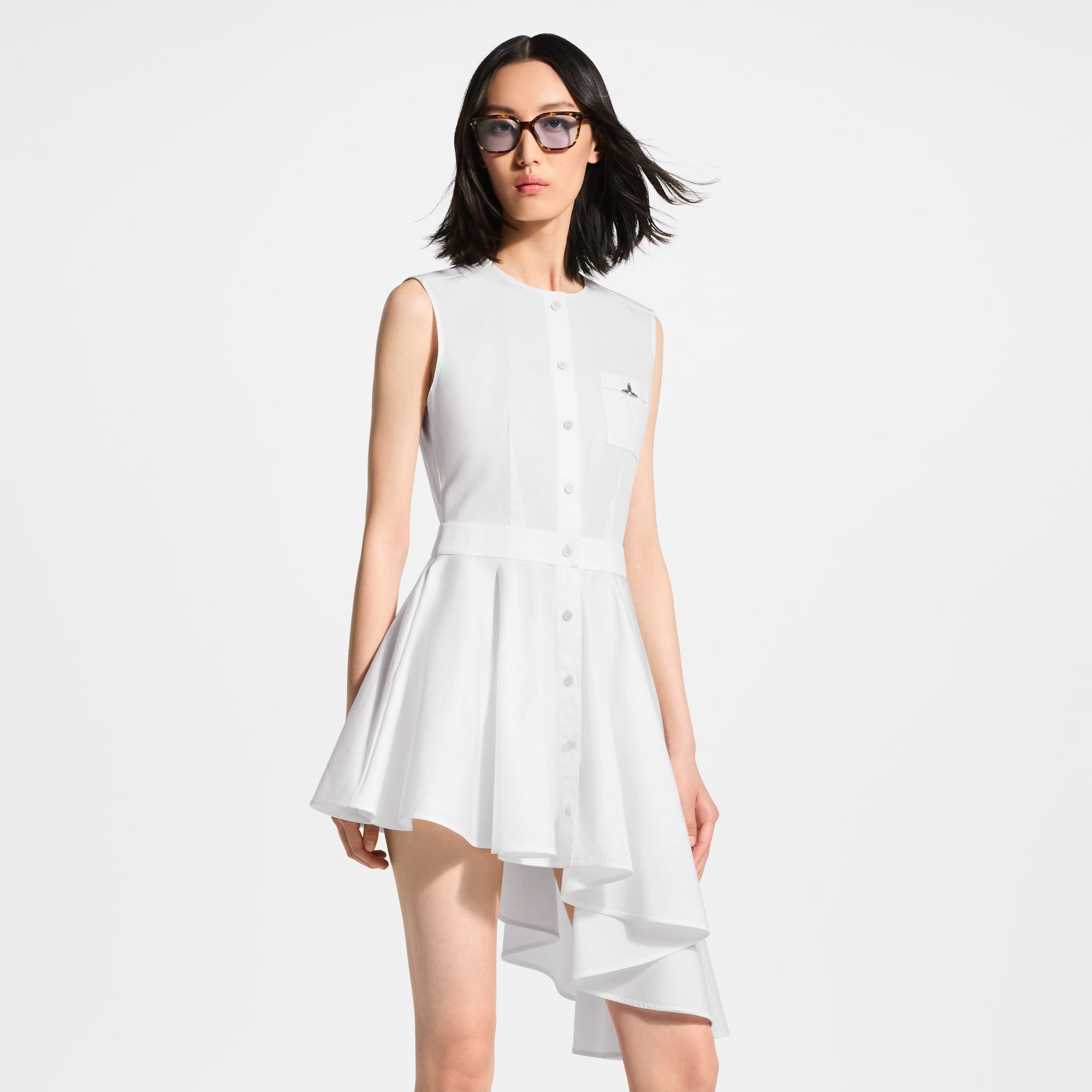 asymmetrical shirt dress Asymmetric  nomadic artisan Elevate your wardrobe with the Silk shirtdress by LEMAIRE Mugler padded-shoulder Asymmetrical Shirt Dress