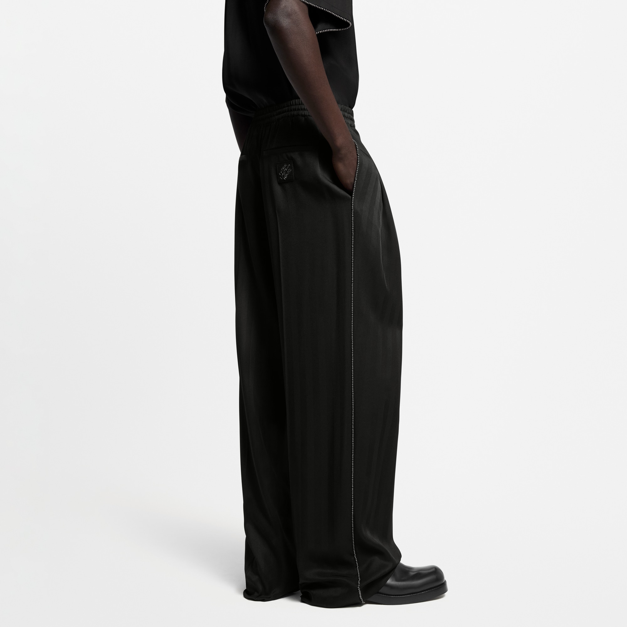 Bead-Embellished Silk Pajama Pants  in Men