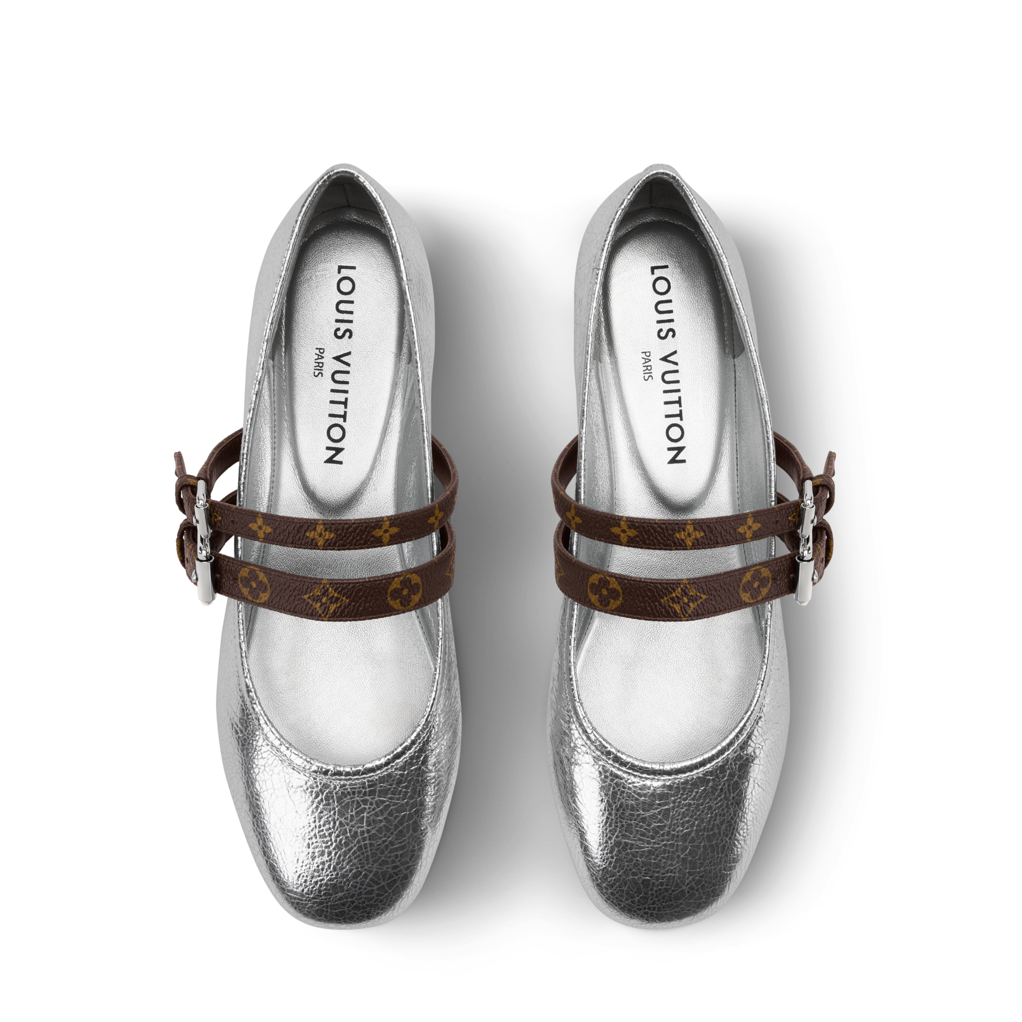 Louis Vuitton Mary Jane Flats Monogram Strap White サイズ 37 