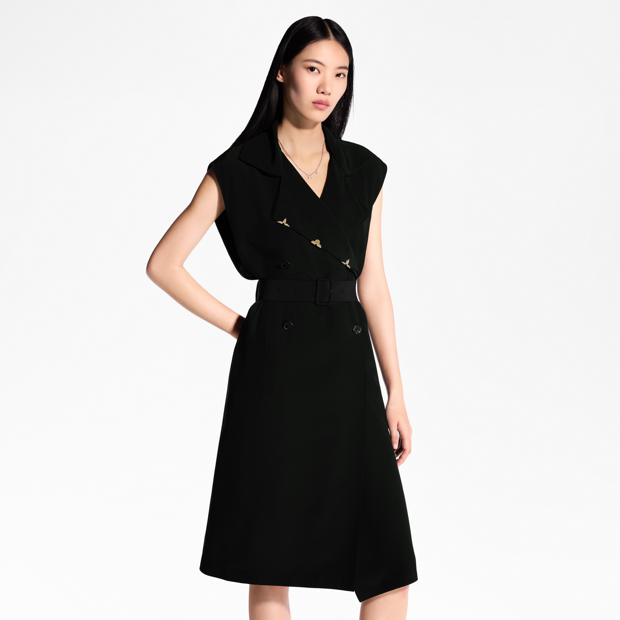 Belted Double-Breasted Dress  in Women