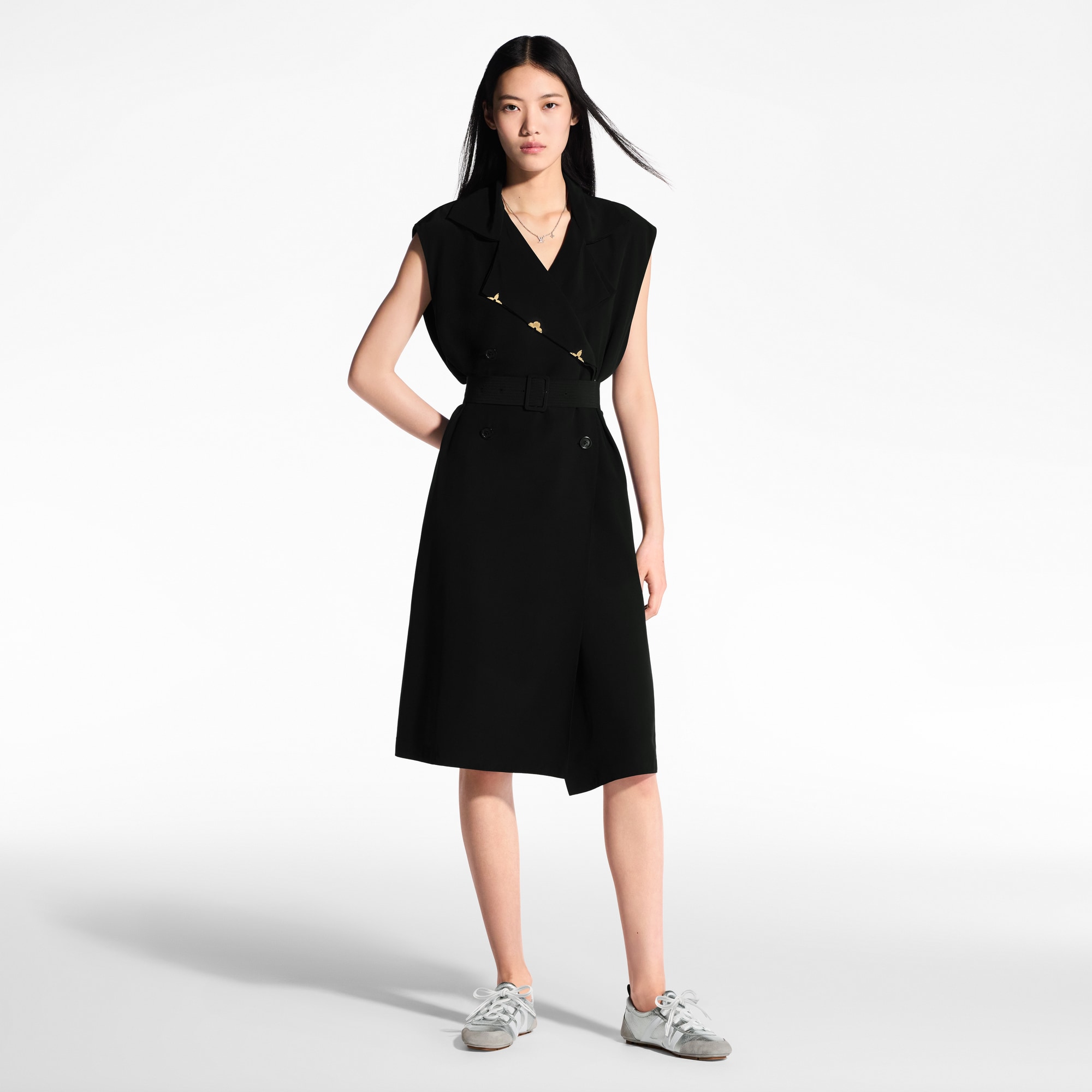 Belted Double-Breasted Dress  in Women