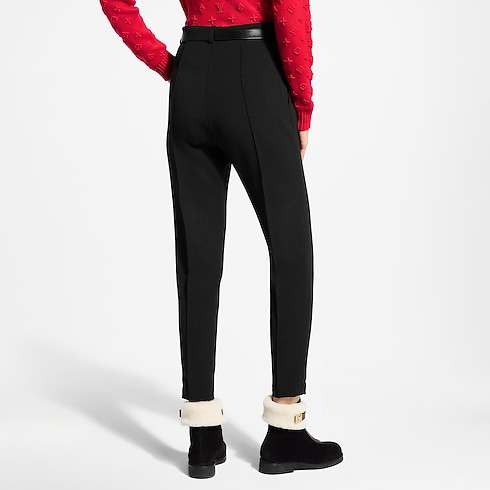 Belted Seam Detail Pants cropped worn view