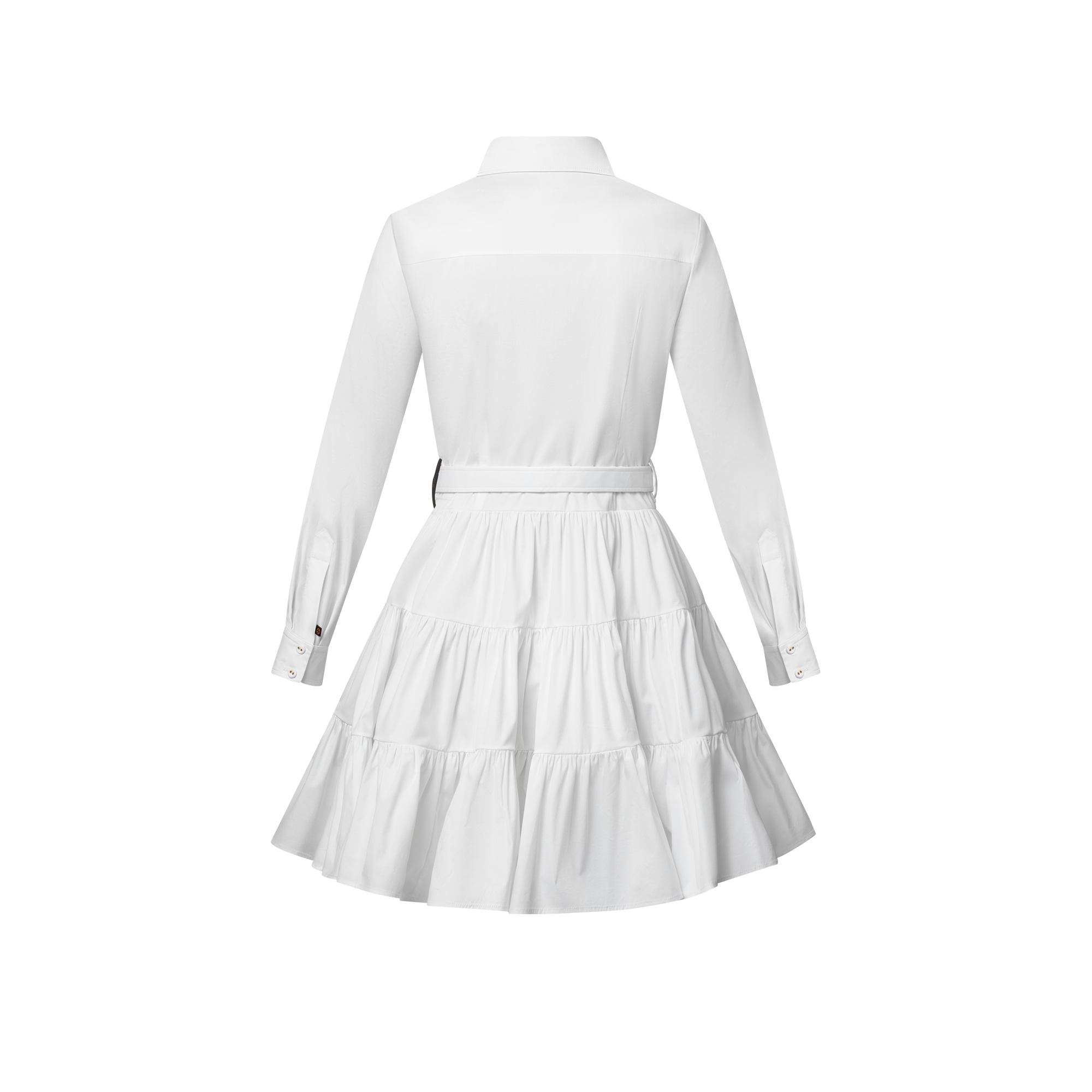 Belted Tiered Shirt Dress  in Women