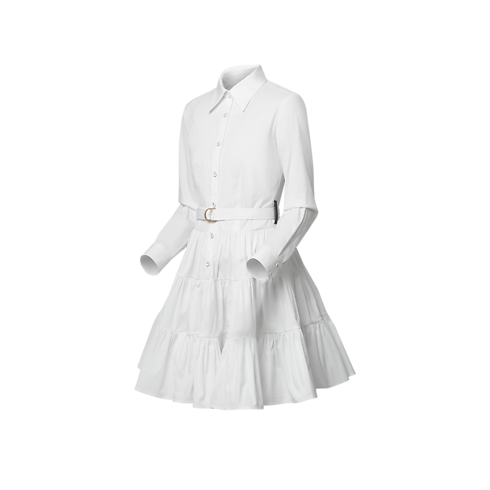 Belted Tiered Shirt Dress in Women's Ready-to-Wear Dresses collections by Louis Vuitton (Product zoom)