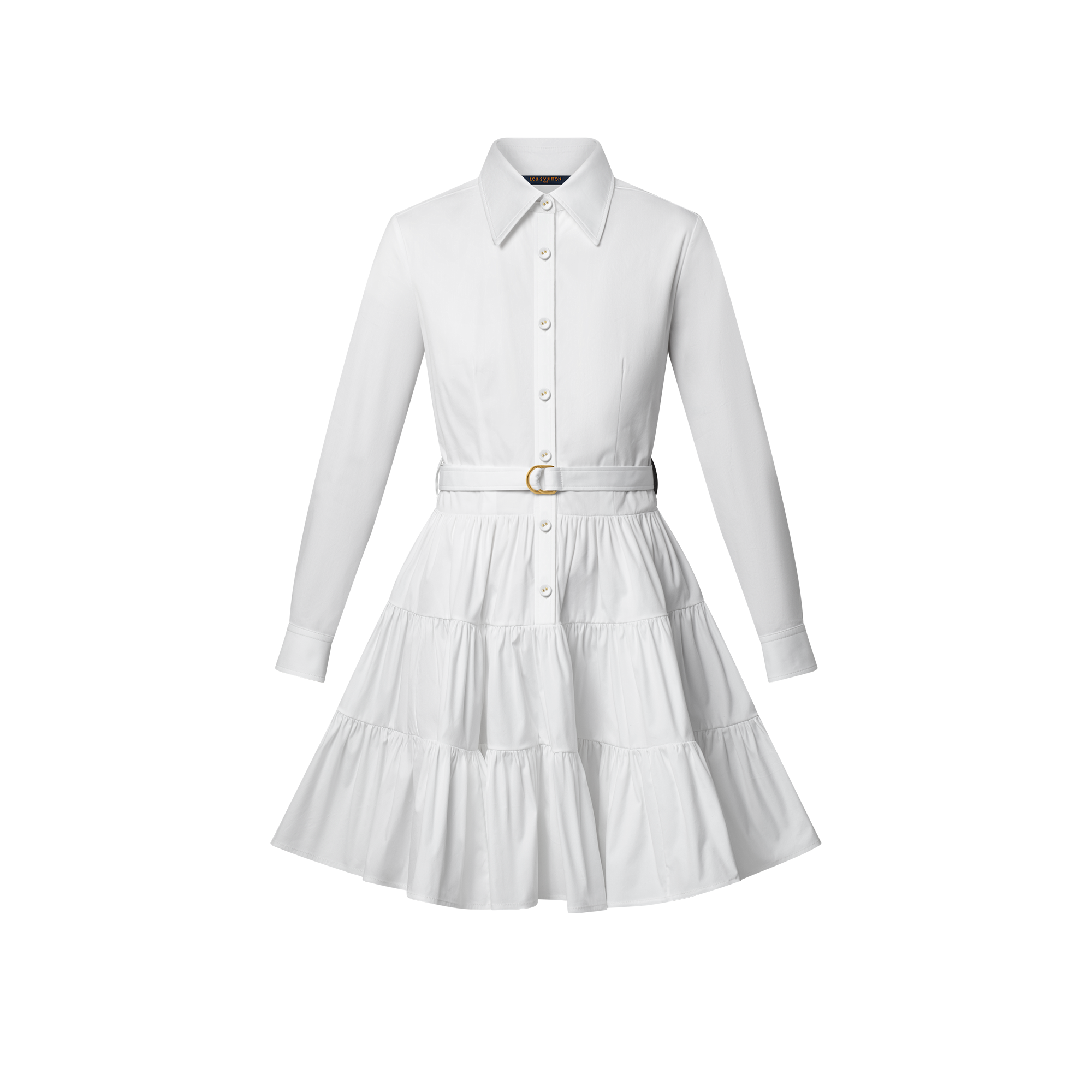 Belted Tiered Shirt Dress  in Women