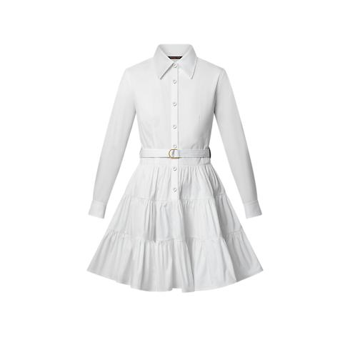 Belted Tiered Shirt Dress in Women's Ready-to-Wear Dresses collections by Louis Vuitton (Product zoom)