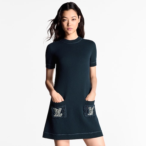 Bouclé Pocket Knit Dress in Women's Ready-to-Wear Dresses collections by Louis Vuitton (Product zoom)