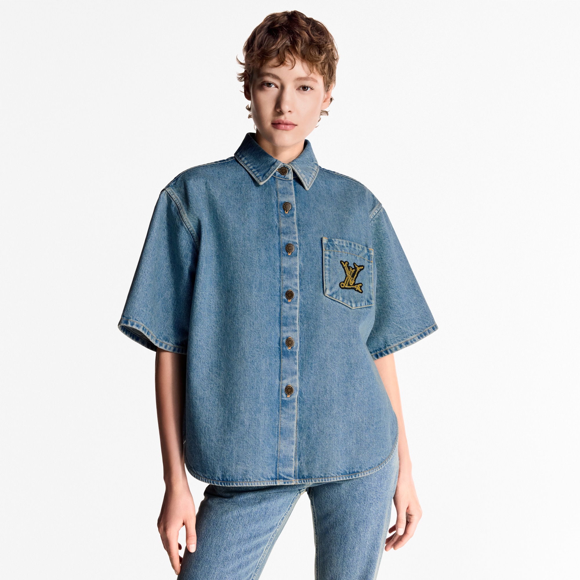Boxy Denim Shirt   in Women