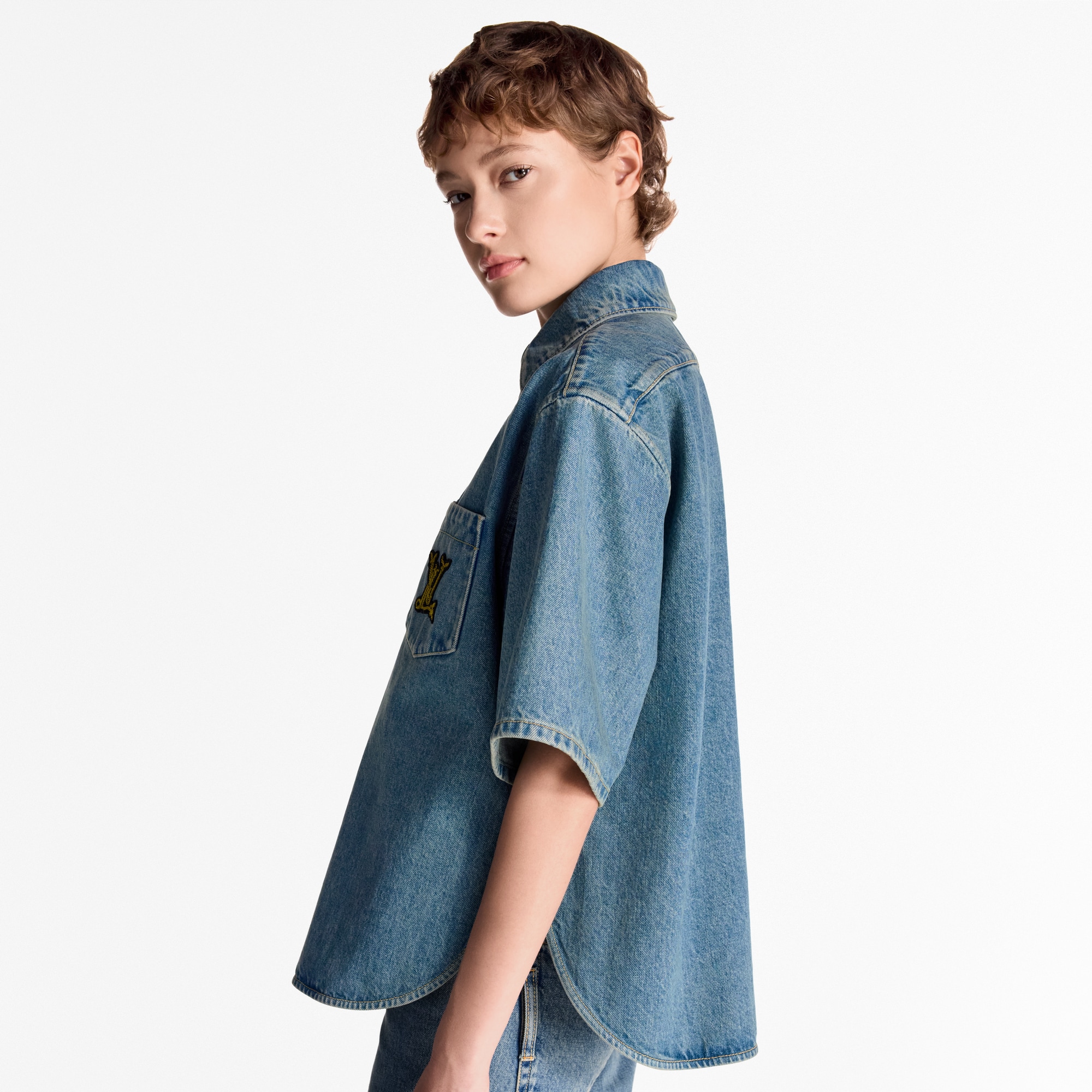 Boxy Denim Shirt   in Women