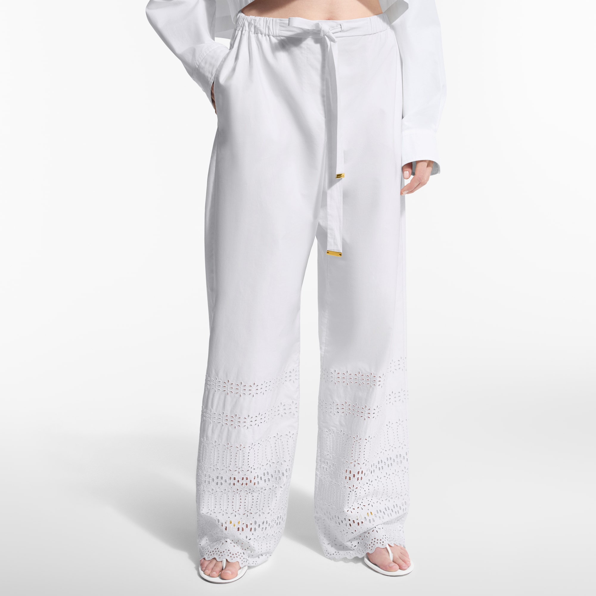 Broderie Anglaise Pajama Pants  in Women