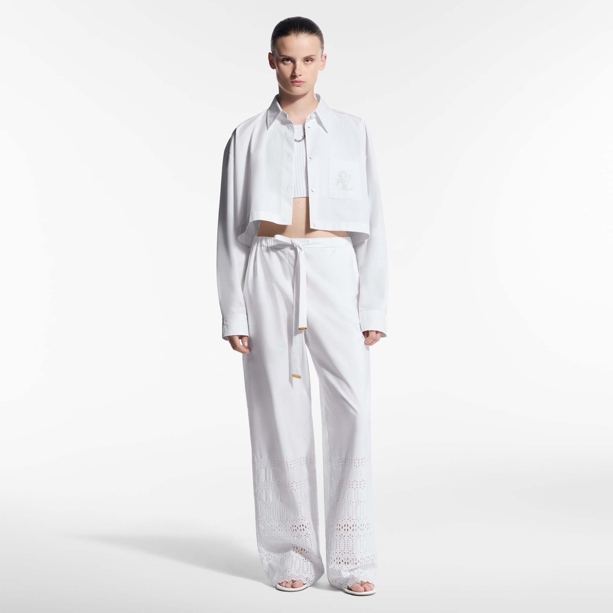 Broderie Anglaise Pajama Pants  in Women