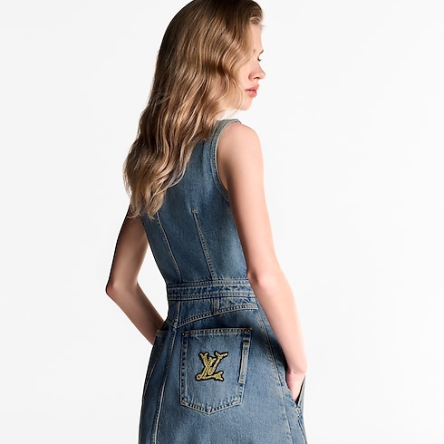 Button Front Denim Dress in Women's Ready-to-Wear Dresses collections by Louis Vuitton (Product zoom)