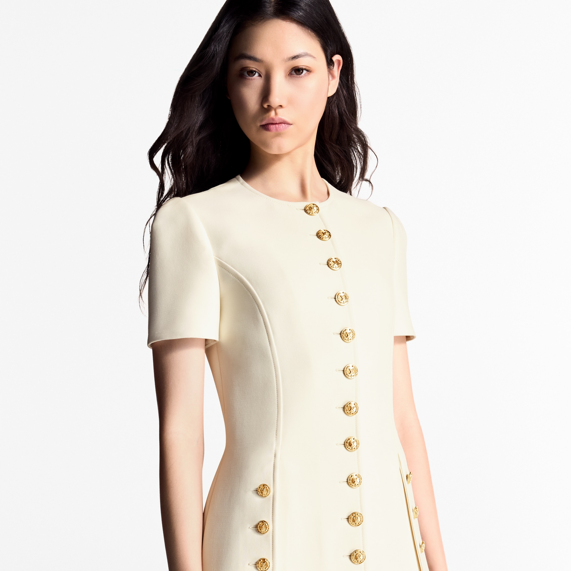 Button Trim Dress   in Women