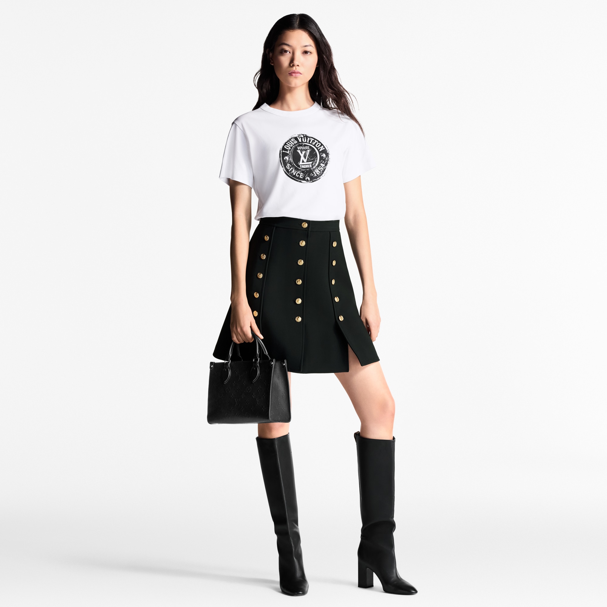Button Trim Mini Skirt   in Women