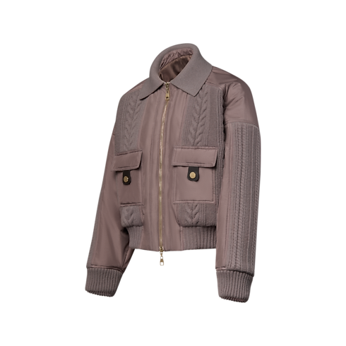 Cable Knit Insert Bomber Jacket in Women's Ready-to-Wear Coats and Jackets collections by Louis Vuitton (Product zoom)
