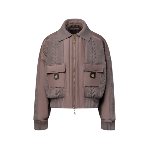 Cable Knit Insert Bomber Jacket in Women's Ready-to-Wear Coats and Jackets collections by Louis Vuitton (Product zoom)