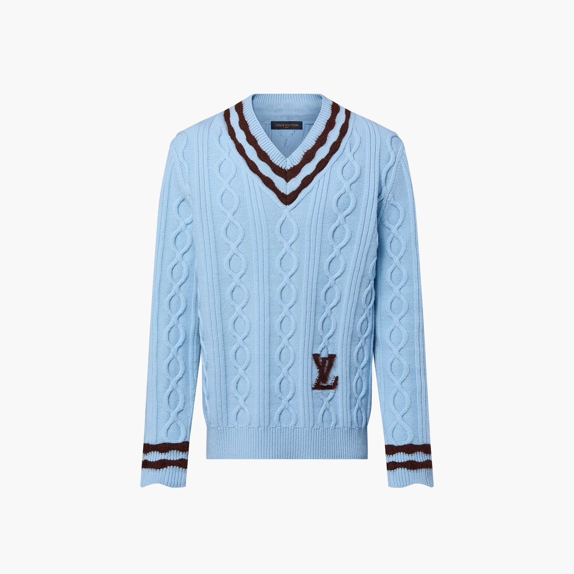 Cable-Knit Wool And Mohair V-Neck Pullover