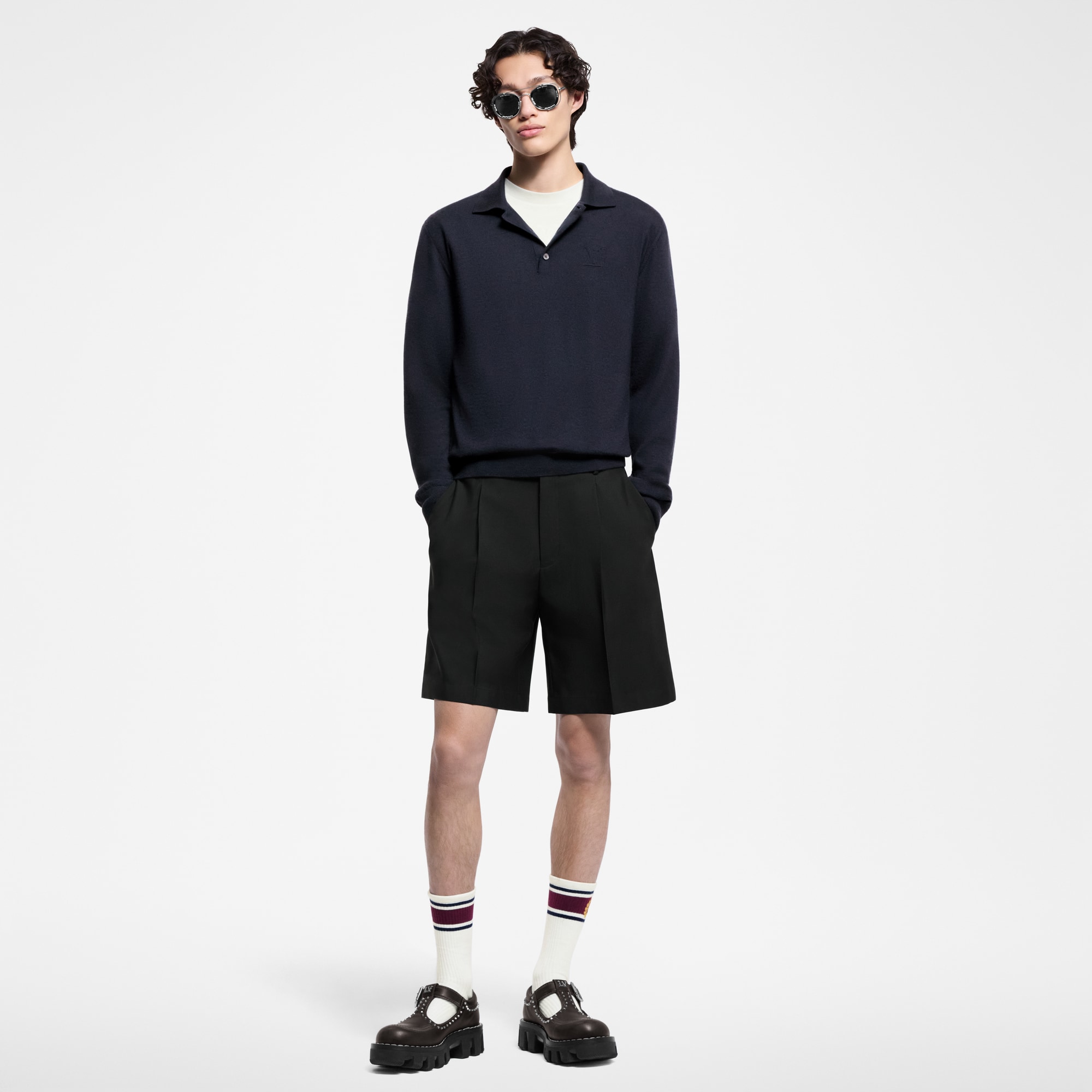 Cashmere Long-Sleeved Polo  in Men