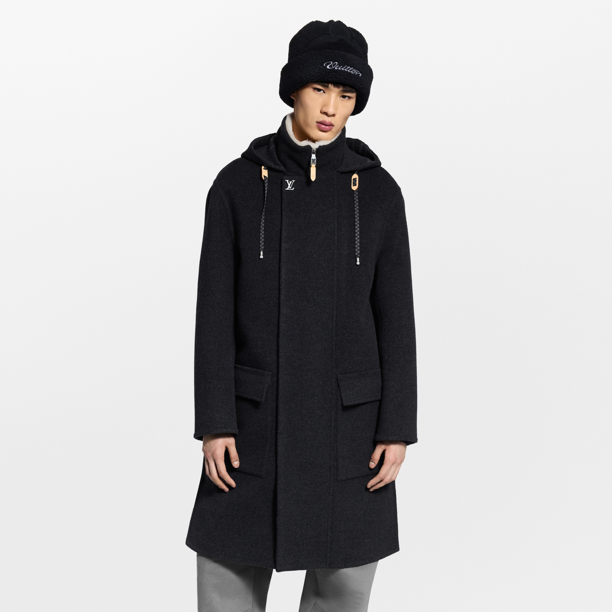 Cashmere-Silk Blend Double Face Coat  in Men