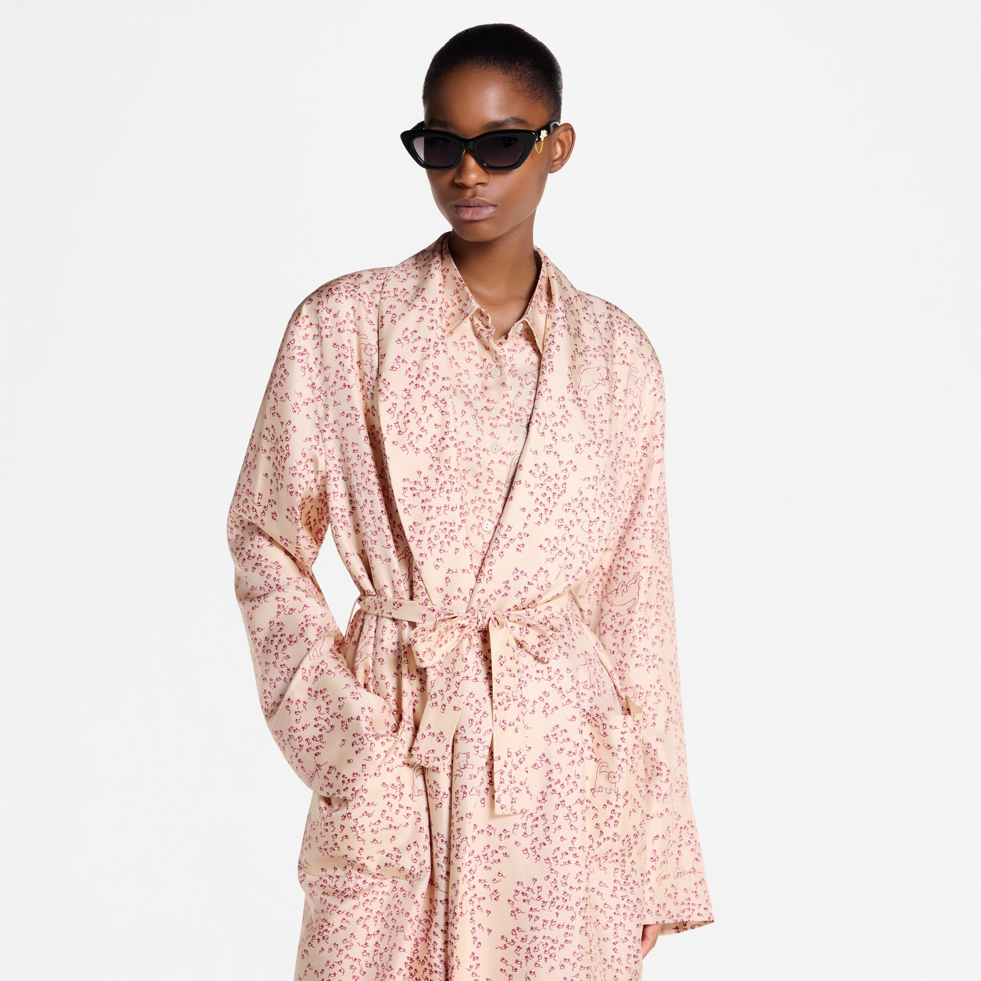 Cat-and-Mouse Print Robe  in Women