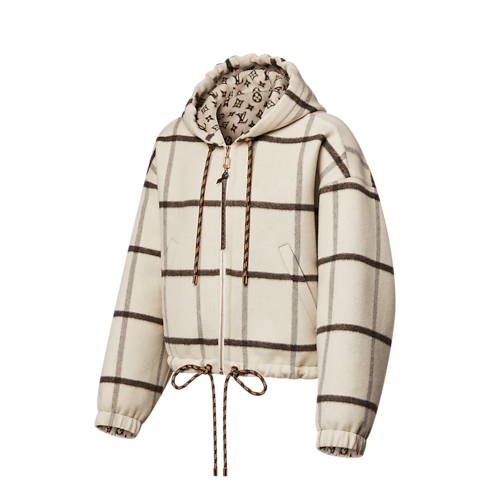 Check Motif Hooded Jacket in Women's Ready-to-Wear Coats and Jackets collections by Louis Vuitton (Product zoom)