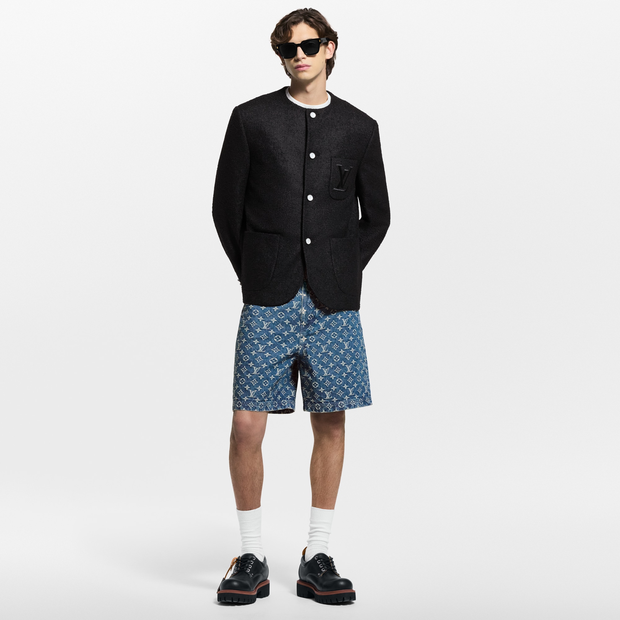 Chic Collarless Jacket  in Men