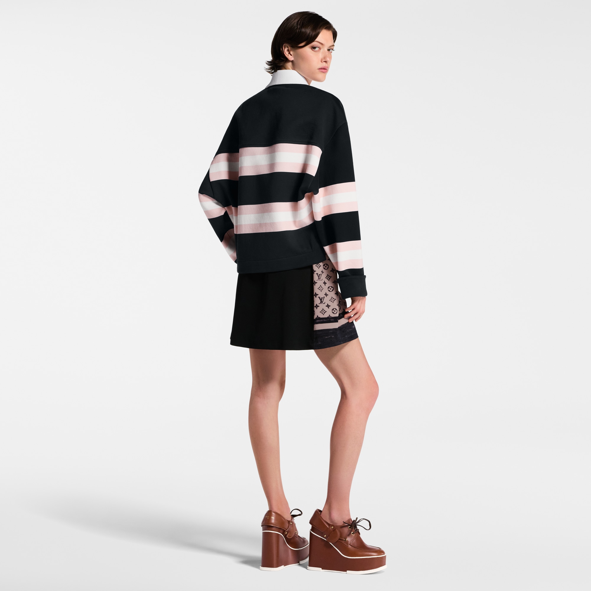 Chunky Stripes Polo Top  in Women