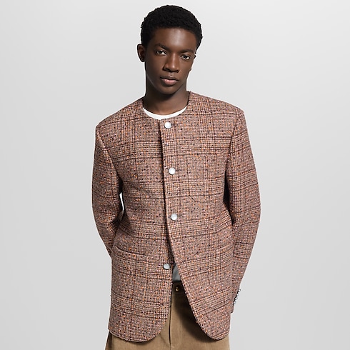 Collarless Tweed Jacket in Men's Ready-to-Wear Blazers and Jackets collections by Louis Vuitton (Product zoom)