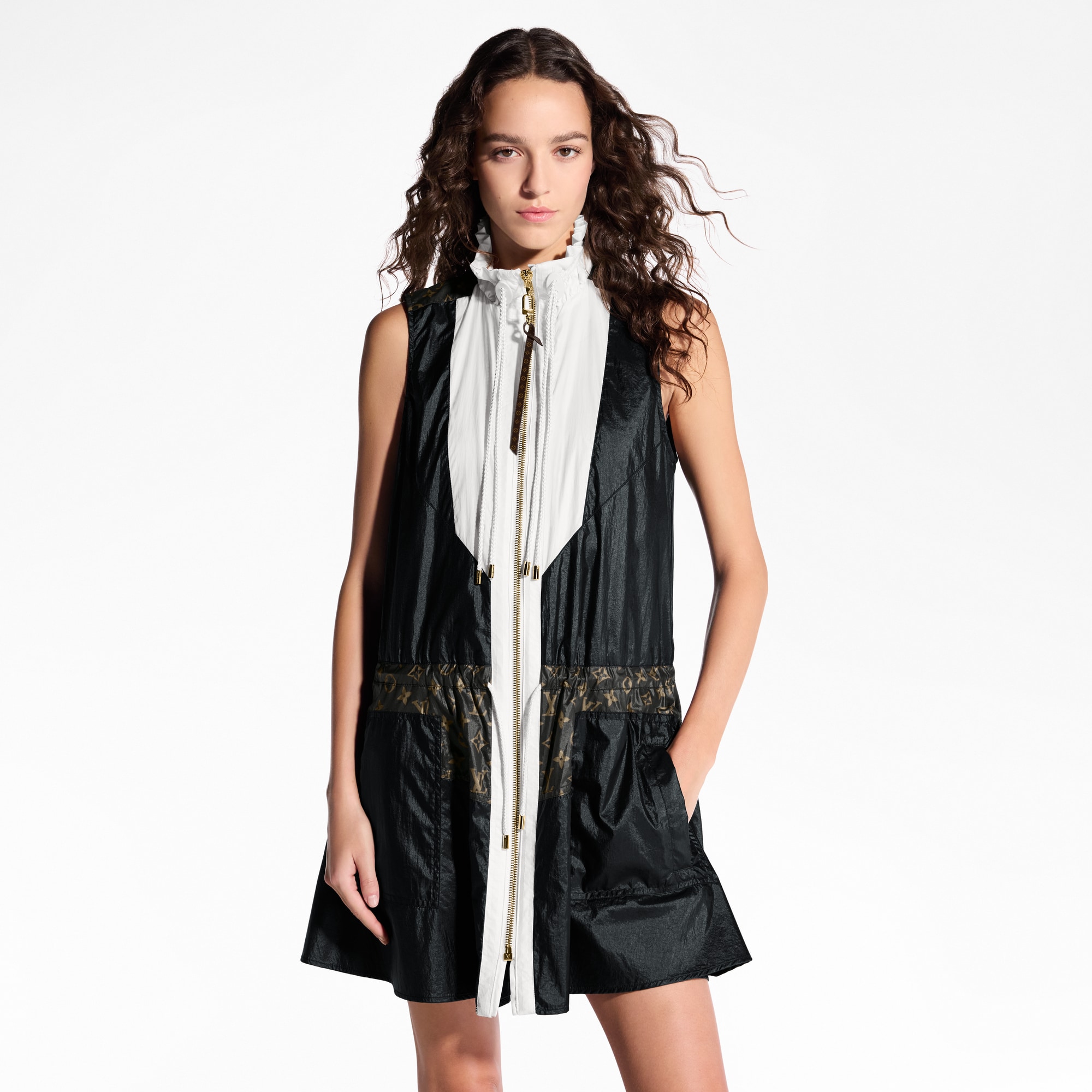Color-Blocked Drawstring Dress  in Women