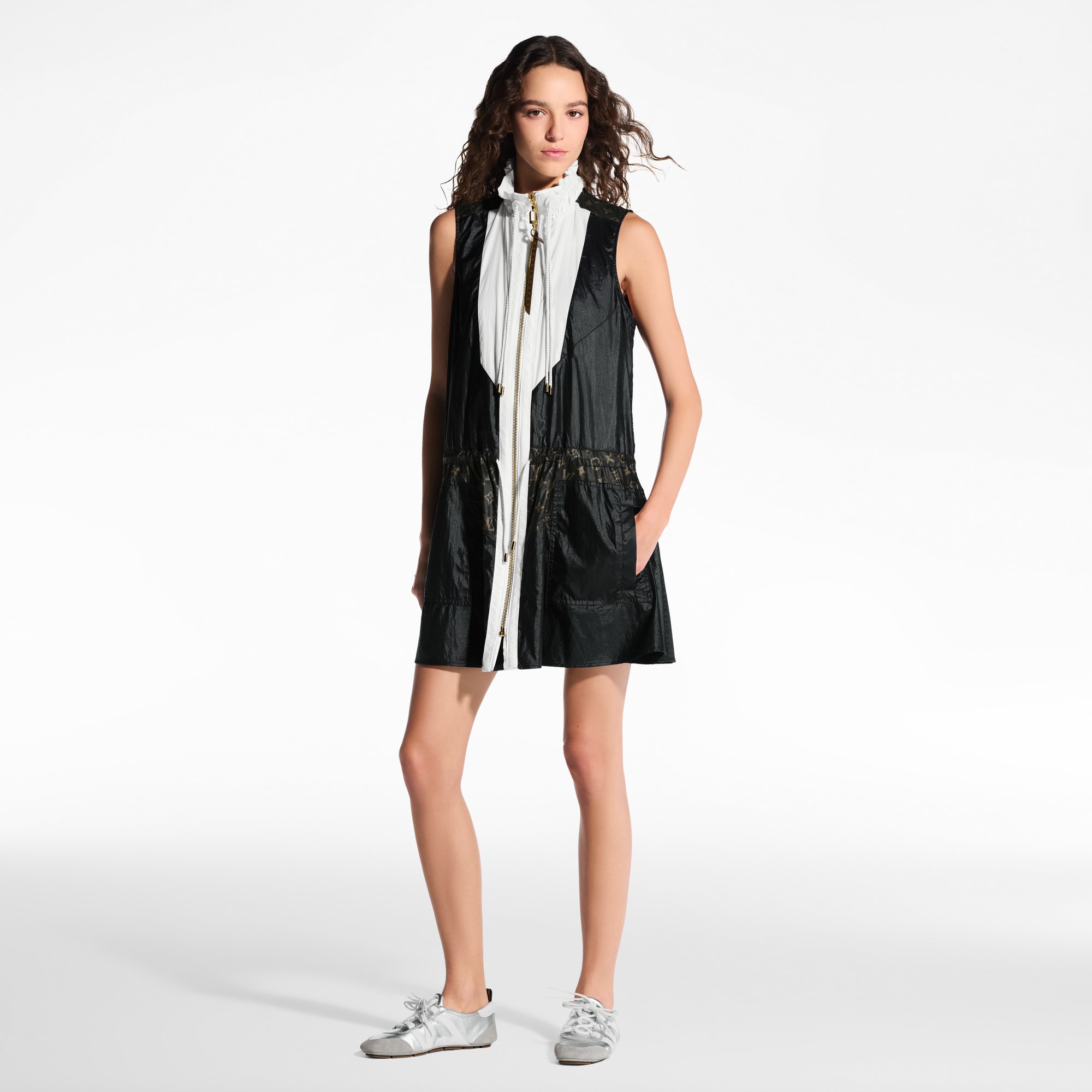 Color-Blocked Drawstring Dress  in Women