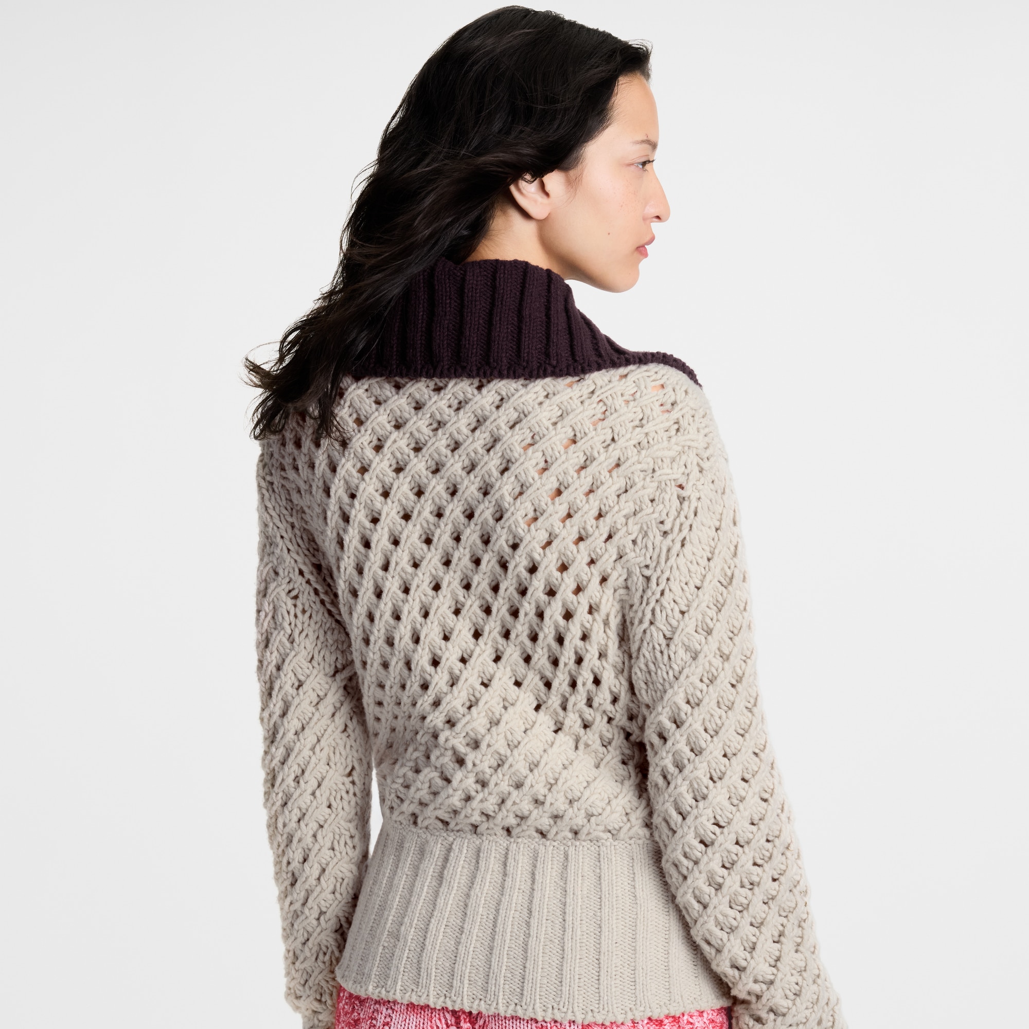 Color-Blocked Knit Jacket  in Women