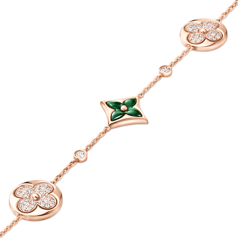 Color Blossom BB Star and Sun Multi-Motif Bracelet, Pink Gold, Malachite and Diamonds in Jewellery's Categories Bracelets collections by Louis Vuitton (Product zoom)