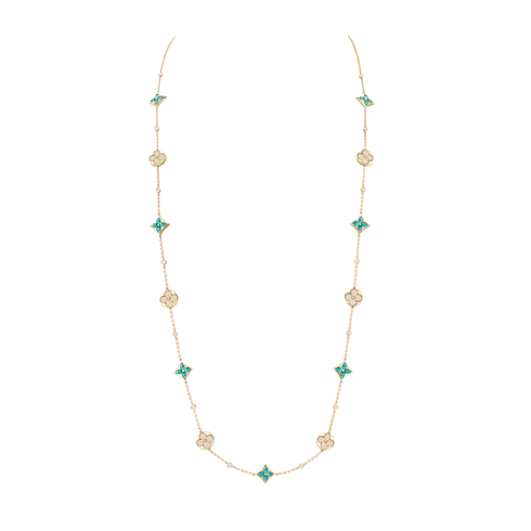 Color Blossom BB Star and Sun Multi-Motif Long Necklace, Yellow Gold, Amazonite and Diamonds in Jewellery's Categories Necklaces and Pendants collections by Louis Vuitton (Product zoom)