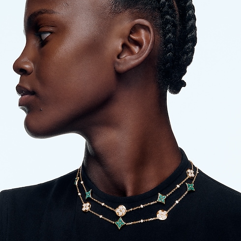 Color Blossom BB Star and Sun Multi-Motif Long Necklace, Yellow Gold, Amazonite and Diamonds in Jewellery's Categories Necklaces and Pendants collections by Louis Vuitton (Product zoom)