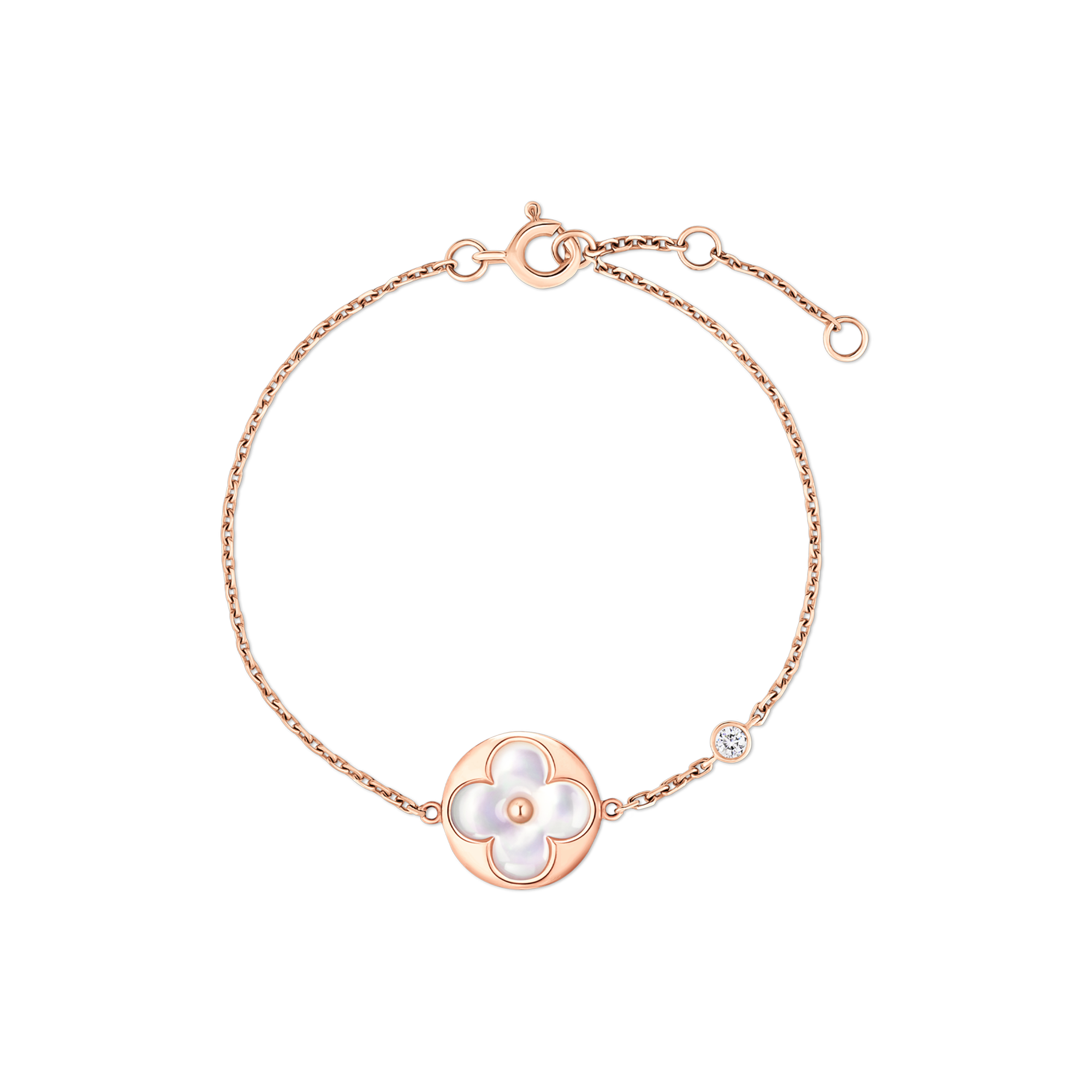 Color Blossom BB Sun Bracelet, Pink Gold, White Mother-of-Pearl and Diamond  in Jewellery