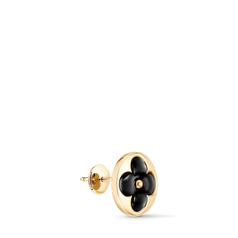 Color Blossom BB Sun Ear Stud, Yellow Gold and Onyx - Per Unit in Jewellery's Categories Earrings collections by Louis Vuitton (Product zoom)