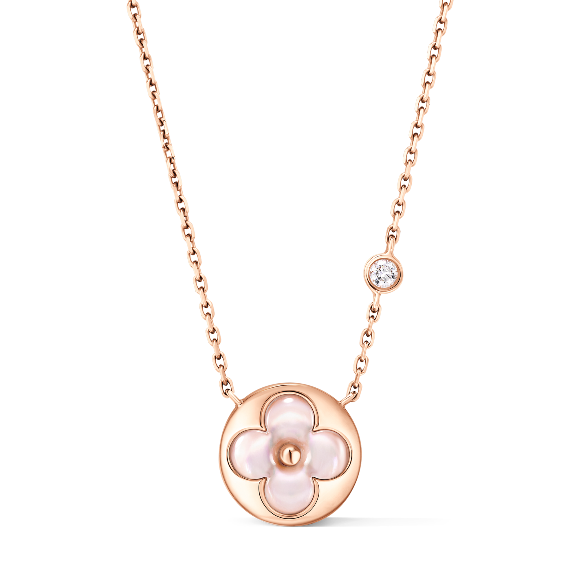 Color Blossom BB Sun Pendant, Pink Gold, Pink Mother-of-Pearl and Diamond  in Jewellery