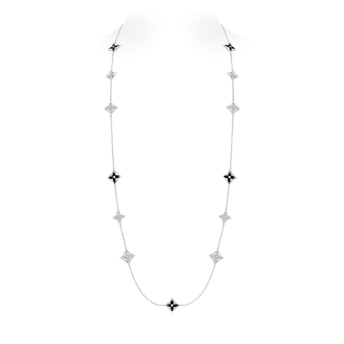 Color Blossom M Star Multi-Motif Long Necklace, White Gold, Onyx and Diamonds in Jewellery's Categories Necklaces and Pendants collections by Louis Vuitton (Product zoom)