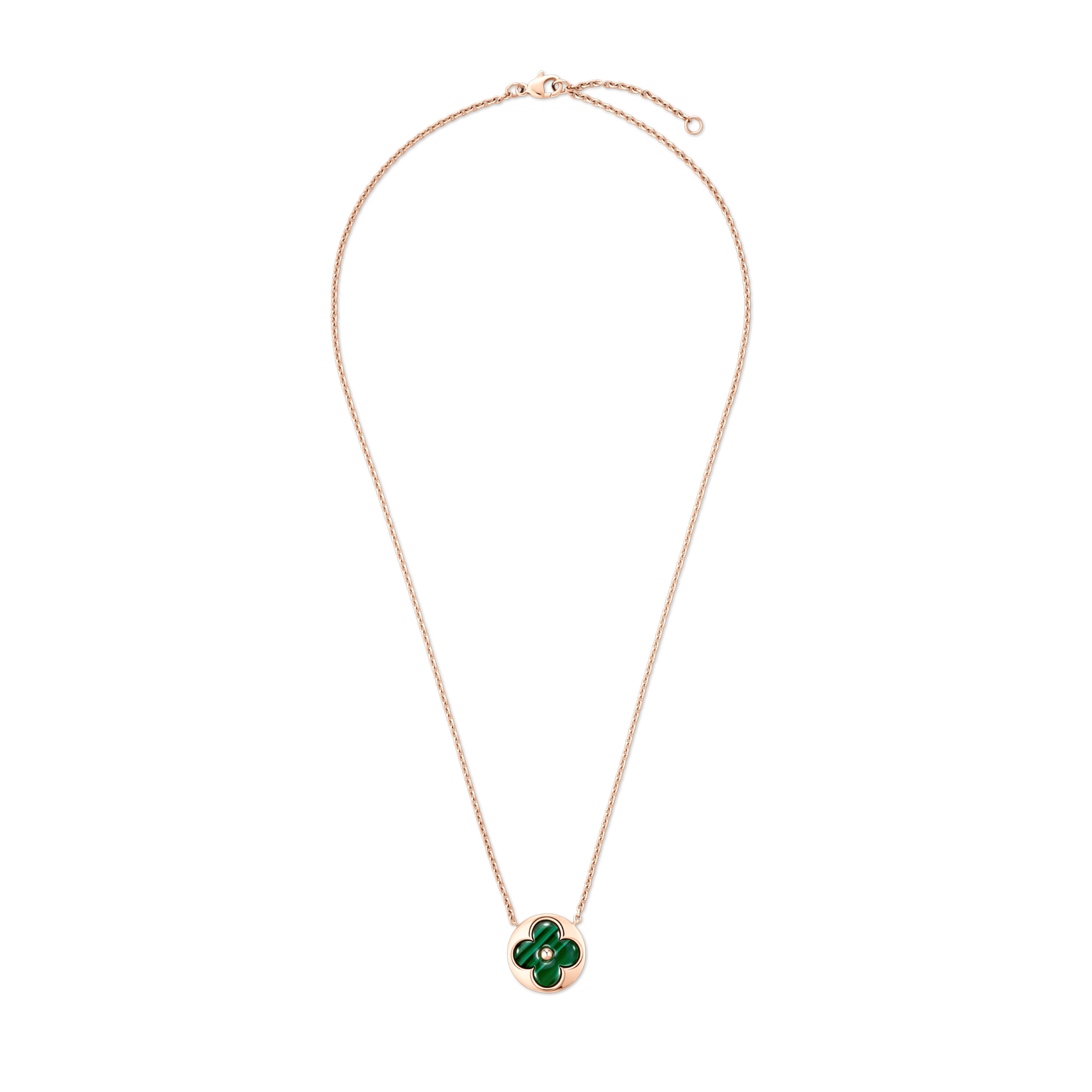 Color Blossom M Sun Pendant, Pink Gold and Malachite  in Jewellery