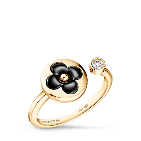 Color Blossom Mini Sun Ring, Yellow Gold, Onyx and Diamond in Jewellery's Categories Rings collections by Louis Vuitton (Product zoom)